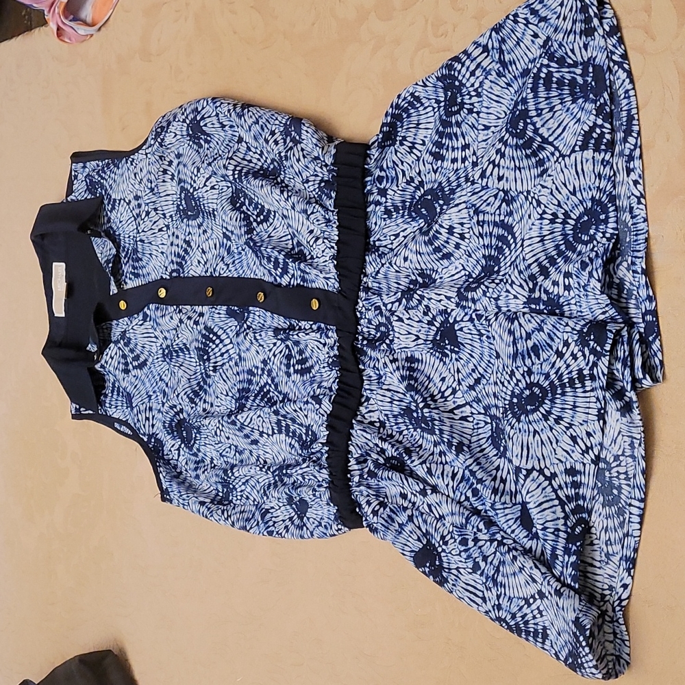 RARE GORGEOUS VINTAGE MICHAEL KORS BLUE AND WHITE ROMPER SIZE S